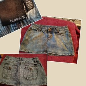 Hurley denim mini skirt size 7